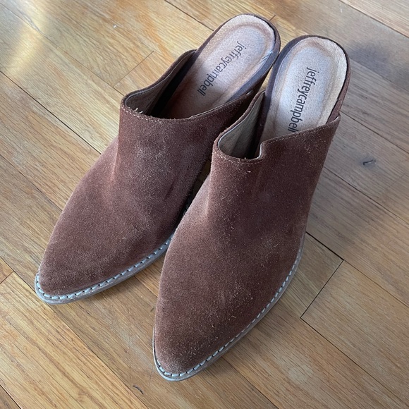 JEFFREY CAMPBELL brown suede Favela 2 mules - Picture 6 of 8